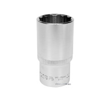 Головка торцевая 12-гранная YATO: удлиненная, квадрат 1/2", М=32 мм, L=77 мм [6/24/48]