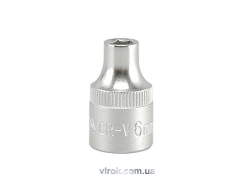 Головка торцева 6-гранна YATO : квадрат 3/8", М= 6 мм, L= 28 мм [24/240/480]