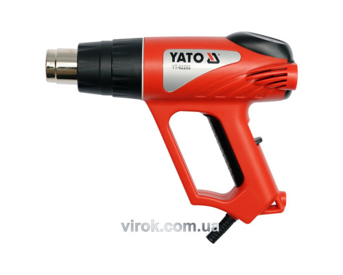 Фен технічний мережевий YATO : P= 2000 Вт 0~550°C, t° режими: 350°С/ 500°С [10]