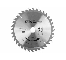 Диск пиляльний победітовий по дереву YATO: 255x30x3.0x2.0 мм, 36 зубців, R.P.M до 6000 1/хв [10/20]