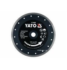 Диск відрізний алмазний по гресу, кераміці "TURBO" YATO Ø=230x2x10x22.2 мм,в мокр.і сух. режимі [25]