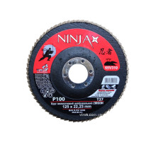Круг пелюстковий шліфувальний NINJA Zirconium : Т27, 125х22 мм, Р100, Al, Inox, Steel [10/200шт. уп]