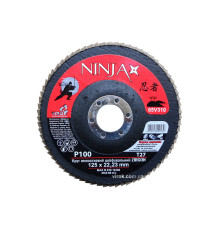 Круг пелюстковий шліфувальний NINJA Zirconium : Т27, 125х22 мм, Р100, Al, Inox, Steel [10/200шт. уп]