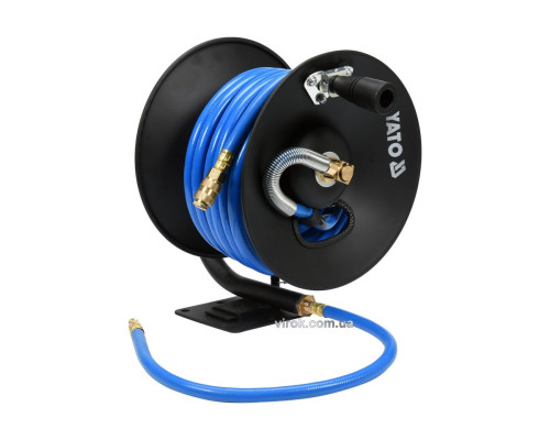 Шланг пневматичний ПВХ на бобіні YATO з швидкоз'єдн. наконеч-ми; Ø=10мм, макс. тиск 20Bar, l=15м [2]