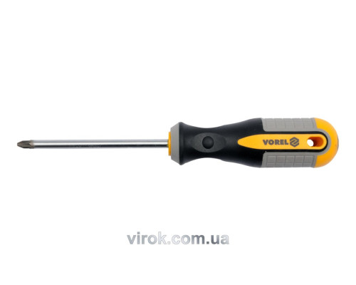 Викрутка хрестова VOREL : "Pozidriv" PZ2 х 150 мм. Cr-V [12/36/144]