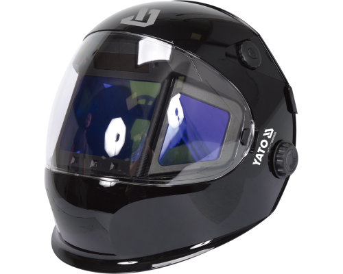 Маска електрозварювальника YATO TRUE COLOR з автозатемнюв фільтром 117х 156х 9,4мм, вічко- 108х82 мм