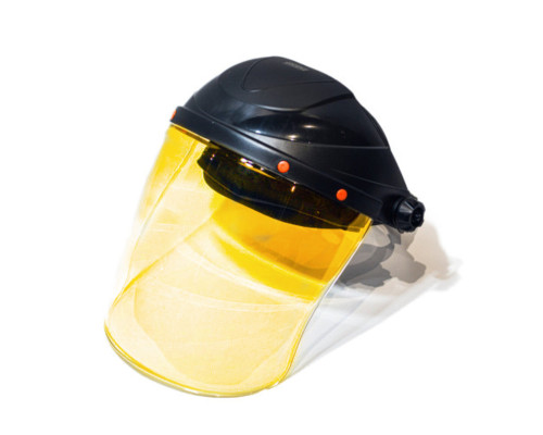 Щиток захисний з полікарбонату VIROK для обличчя , жовтий з захистом від ультрафіолету UV 400