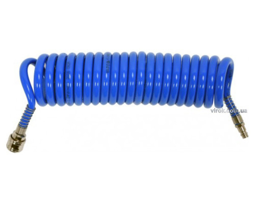 Шланг пневматичний спіральний YATO швидкоз'єднуваний: Ø= 8/12 мм, ≤12 Bar, l= 5 м. поліуретан. [20]