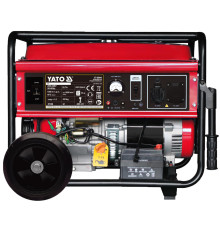 Генератор струму бензиновий YATO: P= 5 кВт, U= 230V AC і 12V DC, витрата- 2.65 л/г, бак- 25 л,AVR