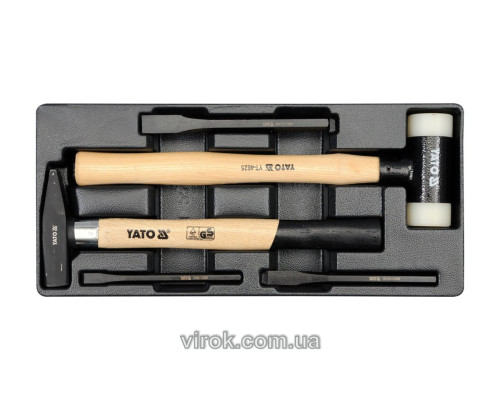 Вклад до інструментальної шафи YATO, молотки 2пр. l=300, 350мм, та зубила 3пр. [8]