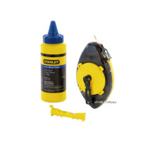 Шнур для розмітки STANLEY " PowerWinder ", в комплекті, 30м, крейдяний порошок 45г, Підвісний рівень