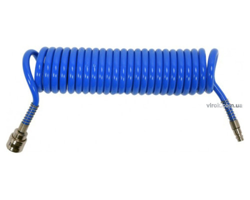 Шланг пневматичний спіральний YATO швидкоз'єднуваний: Ø= 6.5/10 мм, ≤12 Bar, l=5м. поліуретан. [50]