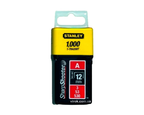 Скоба для степлера STANLEY "Light Duty" тип "А", h= 12 мм, 1000 шт.
