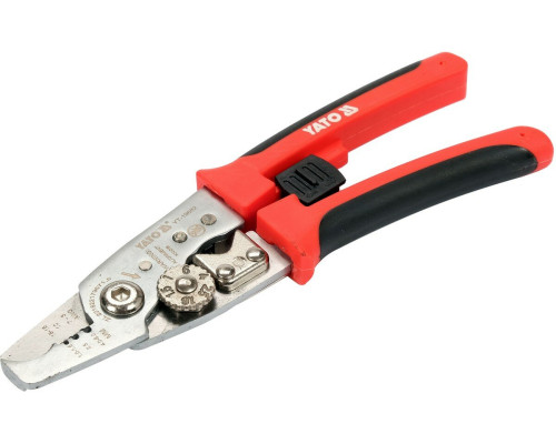 Кліщі для обрізання і знімання ізоляції з провідників YATO Ø≤ 10,5 мм, L= 200 мм [10/100]