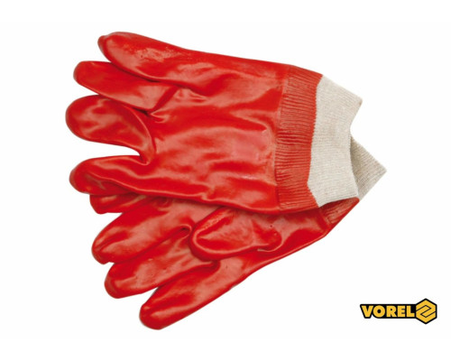 Рукавиці VOREL оливо-бензостійкі червоні 10,5" [12/120]