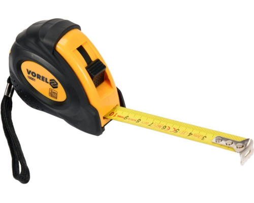 Рулетка з метричною шкалою VOREL : l= 3 м, w= 16 мм, 2 фіксатори [12/120]