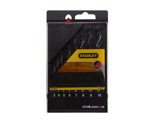 Набір свердл по дереву STANLEY : Ø= 3-10 мм. 8 шт.