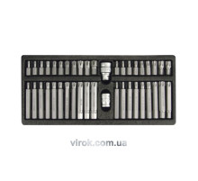 Набор отверточных насадок YATO : "RIBE","TORXT-T", адаптеры (1/2",3/8"). металлический кейс] 42 шт. [10]