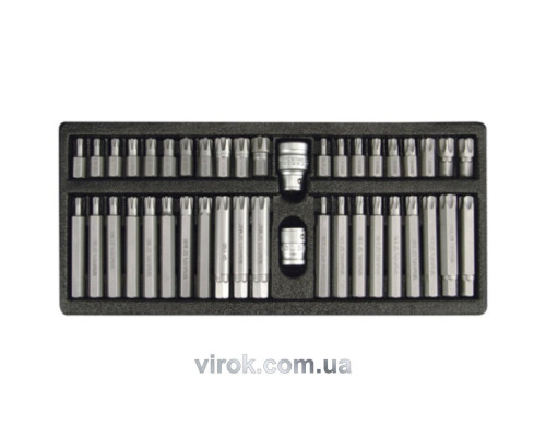 Набір насадок викруткових YATO : "RIBE","TORXT-T", адаптери (1/2",3/8"). металевий кейс] 42 шт. [10]