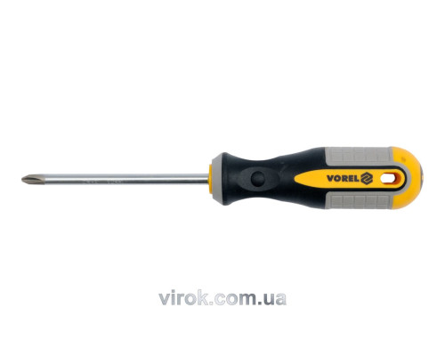 Викрутка хрестова VOREL : "Philips" PH1 х 100 мм. Cr-V [12/60/240]