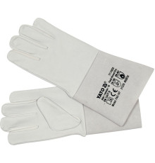 Рукавиці зварювальника, термостійкі YATO зі шкіри, розмір 10 [12/120]