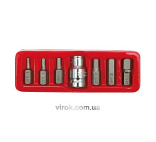 Насадки викруткові (біта) VOREL спеціальні на тріщатку "НЕХ" Набір 7шт.(DW)