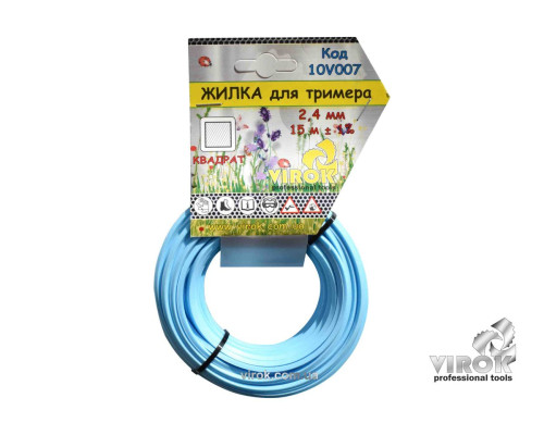 Жилка для тримера "КВАДРАТ" TM VIROK : Ø= 2.7 мм, l= 15 м