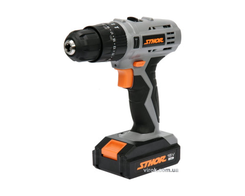 Шуруповерт-дриль ударний акумуляторний STHOR : 18 В, Li-Ion 1,3 АхГод, КМ- 22 Nm, патрон Ø≤10 мм [5]