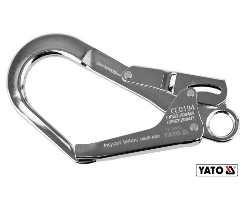 Карабін сталевий, автозамикний YATO з розводом- 54 мм, l= 220 мм [30]