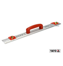 Лінійка алюмінієва з ручкою YATO : 1000 x 59 x 2 мм, 2 капсули [8/32]