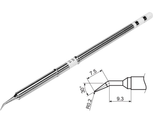 Наконечник для точкової пайки з вклад грілкою YATO заг. l= 155мм, наконеч 7,5+9,3х0,2 мм, тип T12-JL