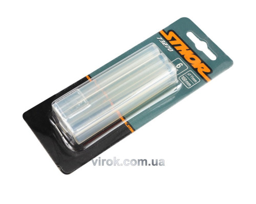 Стержні клейові STHOR : Ø= 11 х 100 мм. прозорі уп. 6 шт. [20]