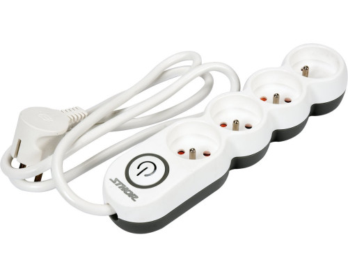 Подовжувач мережевий STHOR: l=1,5 м, колодка з 4 гніздами і вмик, 3-жильний Ø=1,5 мм², з заземл [30]