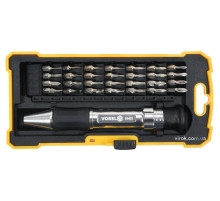 Викрутка VOREL зі змінними прецизійними викрутковими насадками в футлярі, 29 елем. [12/48]