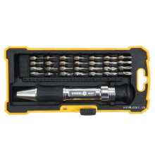 Викрутка VOREL зі змінними прецизійними викрутковими насадками в футлярі, 29 елем. [12/48]