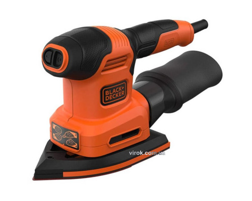 Шліфмашина вбраційна мережева B+D : P=200 Вт, 13000 об/хв, 4-режимна з пилозбірником