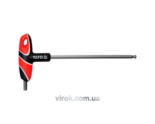 Ключ шестигранний YATO : тип "T", M7 мм, двосторонній, кульковий наконечник L= 170 мм [12/144]