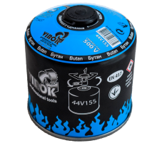 Балон газовий 1-разовий VIROK з різьбою (7/16) 500g/870ml. для плит/кемпінгу (EN417) BUTAN [12]