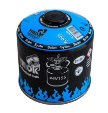 Балон газовий 1-разовий VIROK з різьбою (7/16) 500g/870ml. для плит/кемпінгу (EN417) BUTAN [12]