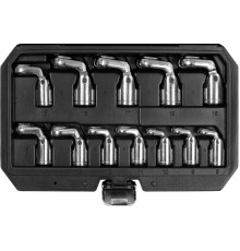 Ключі торцеві на шарнірі, відкриті YATO: до квадрату 3/8", М8-19. 12 шт [10]