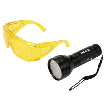 Ліхтар ультрафіолетовий з окулярами, для виявлення протікання рідини, перевірки банкнот YATO [40]