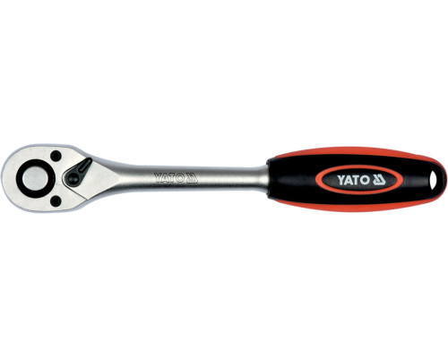 Тріщатка YATO : квадрат 3/8", L= 210 мм, 90Т [6/36]