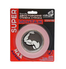 Стрічка 2-стороння спінена VIROK Moment Fix: 19 мм х 5 м [10]