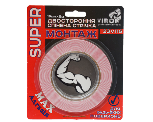 Лента 2-сторонняя вспененная VIROK Moment Fix: 19 мм х 5 м [10]