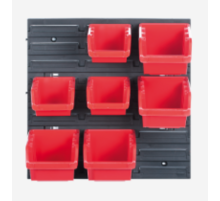 Таблиця перфорована 400х110х400 мм з ергобоксами: 70х100х155 мм- 3 шт, 90х120х195 мм- 4 шт