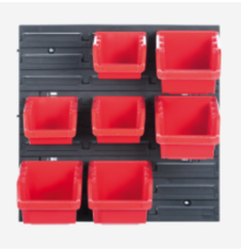 Таблиця перфорована 400х110х400 мм з ергобоксами: 70х100х155 мм- 3 шт, 90х120х195 мм- 4 шт