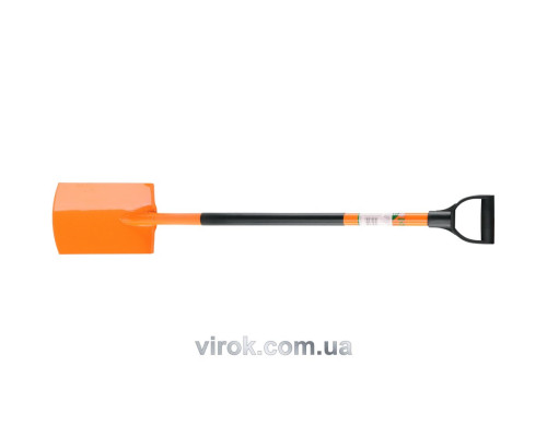 Лопата штикова FLO прямокут. 28х19,5 см з металевим держаком з пластик. захватом [200]