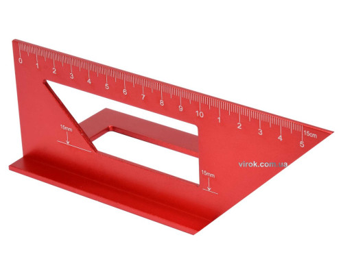 Кутник "японський" алюмінієвий YATO до кутів 90° і 45°, l= 150 мм [25/100]