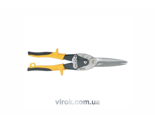 Ножницы по металлу YATO: L= 290 мм, прямые удлиненные, Cr-Mo [6/36]