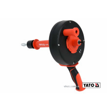 Трос для очищення каналізаційних труб на бобіні YATO: Ø= 6 мм, l= 7.6 м, з шпінделем до дрилі [8/48]